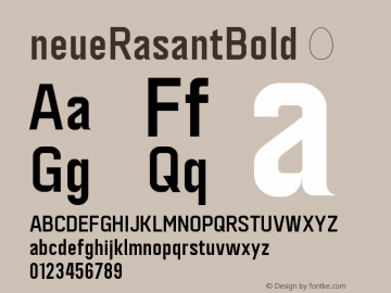 ☞neue Rasant Bold Version 1.000;hotconv 1.0.109;makeotfexe 2.5.65596; ttfautohint (v1.5);com.myfonts.easy.neue.neue-rasant.bold.wfkit2.version.5Lcv图片样张