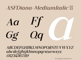 ☞ASFDiana-MediumItalic Version 1.000;com.myfonts.easy.armtype.asf-diana.medium-italic.wfkit2.version.5Lhe图片样张