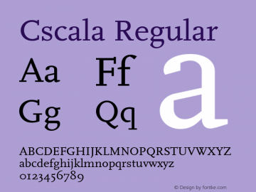 Cscala Regular Version 27.11.1993 Font Sample