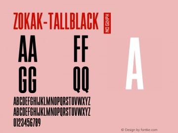 ☞Zokak Tall Black Version 1.000;hotconv 1.0.109;makeotfexe 2.5.65596;com.myfonts.easy.farahatdesign.zokak.tall-black.wfkit2.version.5LrS图片样张