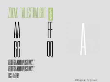 ☞Zokak Tall ExtraLight Version 1.000;hotconv 1.0.109;makeotfexe 2.5.65596; ttfautohint (v1.5);com.myfonts.easy.farahatdesign.zokak.tall-extra-light.wfkit2.version.5LrK图片样张