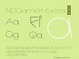 ☞ND Gambit Extra Version 1.000;hotconv 1.0.109;makeotfexe 2.5.65596; ttfautohint (v1.5);com.myfonts.easy.neuedeutsche.nd-gambit.extra.wfkit2.version.5LQ7图片样张