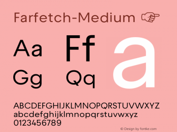 ☞Farfetch Medium Version 1.0; ttfautohint (v1.5);com.myfonts.easy.kijiji-hub.farfetch.medium.wfkit2.version.5LT8图片样张