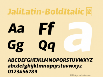 ☞Jali Latin Bold Italic Version 1.001;hotconv 1.0.109;makeotfexe 2.5.65596; ttfautohint (v1.5);com.myfonts.easy.foundry-5-limited.jali-latin.bold-italic.wfkit2.version.5M2b图片样张