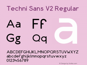 Techni Sans V2 Regular Version 2.00 Marzo, 2011图片样张