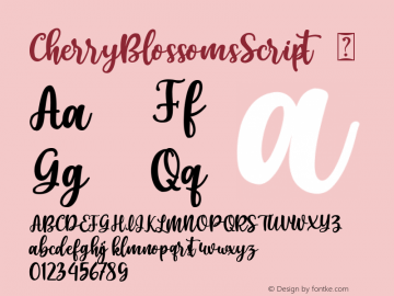 ☞Cherry Blossoms Script Version 1.00;June 4, 2021;FontCreator 11.5.0.2427 32-bit;com.myfonts.easy.zeenesia-studio.cherry-blossoms-script.regular.wfkit2.version.5Mu2图片样张