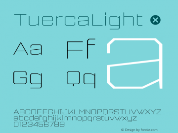 ☞TuercaLight Version 1.000 2019 initial release;com.myfonts.easy.graviton.tuerca.light.wfkit2.version.5MAg图片样张