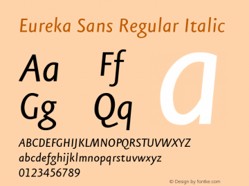 Eureka Sans Regular Italic Version 004.301图片样张