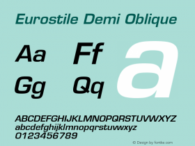 Eurostile Demi Oblique 001.001图片样张