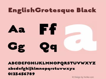 EnglishGrotesque Black Version 001.001 Font Sample