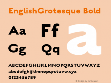 EnglishGrotesque Bold Version 001.001 Font Sample