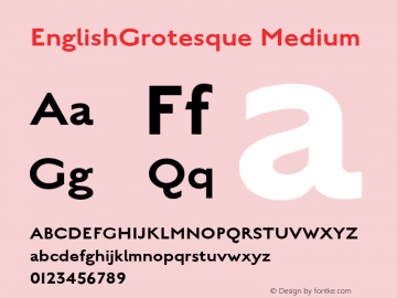 EnglishGrotesque Medium Version 001.001 Font Sample