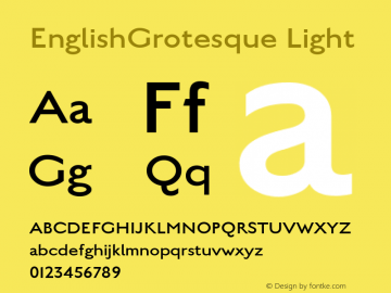 EnglishGrotesque Light Version 001.001 Font Sample