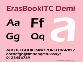 ErasBookITC Demi Version 001.000 Font Sample