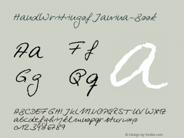 ☞Hand Writing of Janina Book 1.001; ttfautohint (v1.5);com.myfonts.easy.typographicdesign.hand-writing-of-janina.book.wfkit2.version.5NDk图片样张