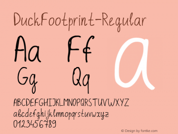 ☞Duck Footprint Regular Version 1.000;com.myfonts.easy.aaaaaalena.duck-footprint.regular.wfkit2.version.5PG4图片样张