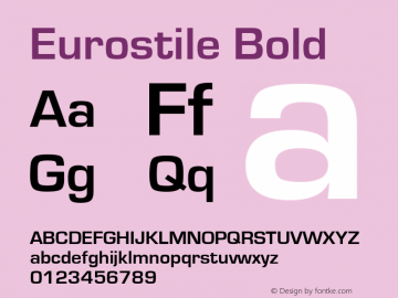 Eurostile Bold Version 1.10 Font Sample