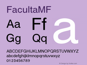 ☞FacultaMF Version 1.000;com.myfonts.easy.masterfont.faculta-mf.regular.wfkit2.version.4wto图片样张