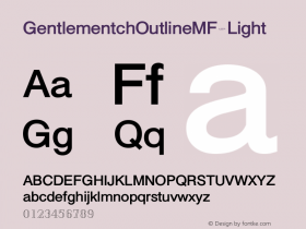 ☞GentlementchOutlineMF-Light Version 1.000;com.myfonts.easy.masterfont.gentlementch-mf.outline-light.wfkit2.version.4wx6图片样张