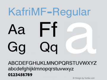 ☞KafriMF-Regular Version 1.000;com.myfonts.easy.masterfont.kafri-mf.regular.wfkit2.version.4wyr图片样张