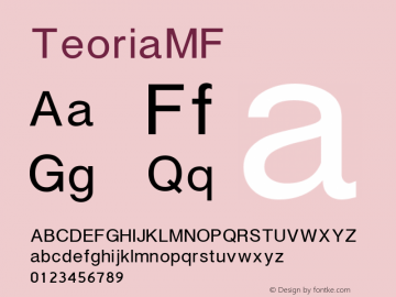 ☞TeoriaMF Version 1.000;com.myfonts.easy.masterfont.teoria-mf.regular.wfkit2.version.4wCn图片样张