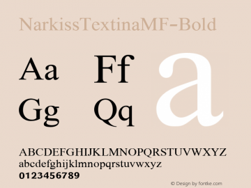 ☞NarkissTextinaMF-Bold Version 001.000;com.myfonts.easy.masterfont.narkiss-textina-mf-inactive.bold.wfkit2.version.4wGW图片样张