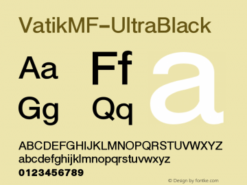 ☞VatikMF-UltraBlack Version 1.000;com.myfonts.easy.masterfont.vatik-mf.poster.wfkit2.version.4Mr7图片样张