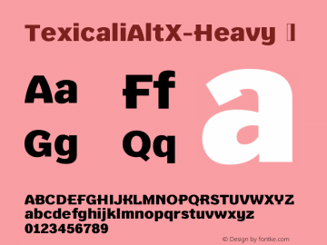 ☞Texicali Alt X Heavy Version 1.000; ttfautohint (v1.5);com.myfonts.easy.fontmesa.texicali.alt-x-heavy.wfkit2.version.4QoP图片样张