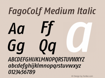 FagoCoLf Medium Italic 001.000图片样张