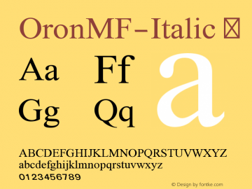 ☞OronMF Italic 3.5; ttfautohint (v1.5);com.myfonts.easy.masterfont.oron-mf.italic-std.wfkit2.version.5C5F图片样张