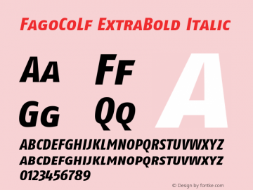 FagoCoLf ExtraBold Italic 001.000图片样张