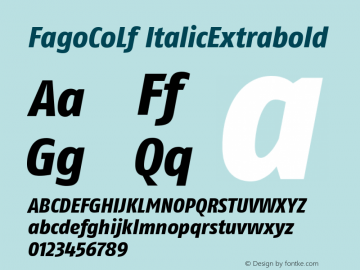 FagoCoLf ItalicExtrabold Version 1.00图片样张