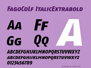 FagoCoLf ItalicExtrabold Version 1.00图片样张