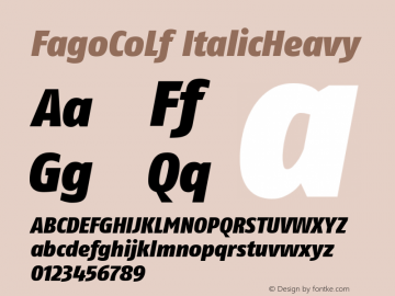 FagoCoLf ItalicHeavy Version 001.000图片样张