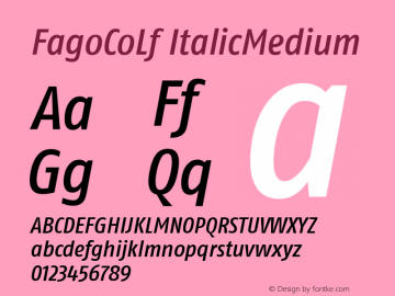 FagoCoLf ItalicMedium Version 001.000图片样张