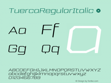 ☞TuercaRegularItalic Version 1.000 2019 initial release;com.myfonts.easy.graviton.tuerca.regular-italic.wfkit2.version.5MAj图片样张