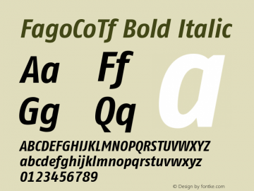 FagoCoTf Bold Italic Version 001.000图片样张