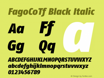 FagoCoTf Black Italic Version 001.000 Font Sample