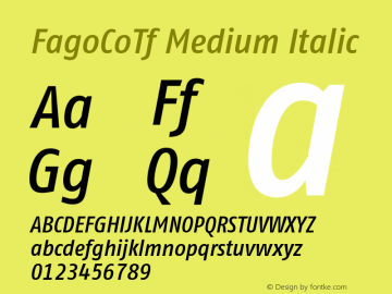 FagoCoTf Medium Italic 001.000图片样张