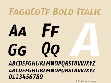FagoCoTf Bold Italic 001.000图片样张