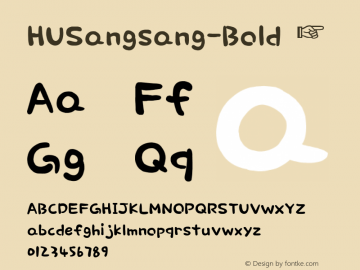 ☞HUSangsang-Bold Version 1.00;com.myfonts.easy.heummdesign.hu-sangsang.latin-bold.wfkit2.version.5P8b图片样张