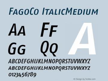 FagoCo ItalicMedium Version 1.00 Font Sample