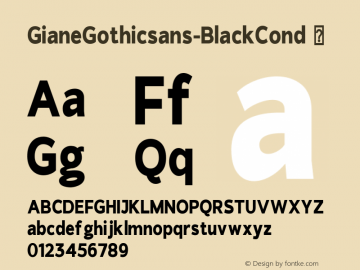 ☞GianeGothicsans-BlackCond Version 1.3 Gothic;com.myfonts.easy.xdcreative.giane-gothic-sans.black-condensed.wfkit2.version.5PvC图片样张