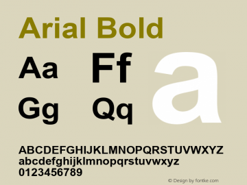 Arial Bold Unknown Font Sample