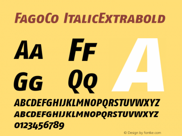 FagoCo ItalicExtrabold Version 001.000图片样张