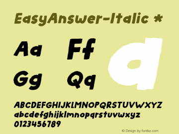 ☞Easy Answer Italic Version 1.000;com.myfonts.easy.bogstav.easy-answer.italic.wfkit2.version.5Puu图片样张