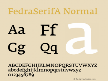 FedraSerifA Normal Version 001.000 Font Sample