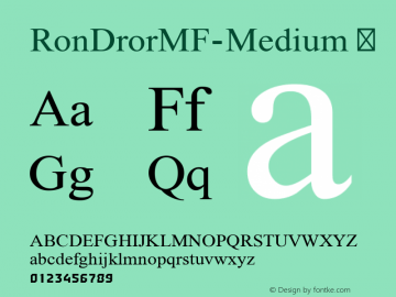 ☞RonDrorMF-Medium Version 2.000;com.myfonts.easy.masterfont.ron-dror-mf.medium.wfkit2.version.3t9q图片样张