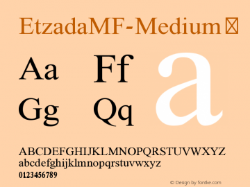 ☞EtzadaMF Medium 3.1; ttfautohint (v1.5);com.myfonts.easy.masterfont.etzada-mf.medium.wfkit2.version.5GoU图片样张