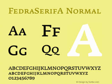 FedraSerifA Normal Version 001.000 Font Sample